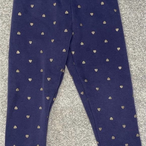 Carter's Dark Blue Leggings with Gold Heart Accents - Girls Pants - Toddler - Picture 1 of 2